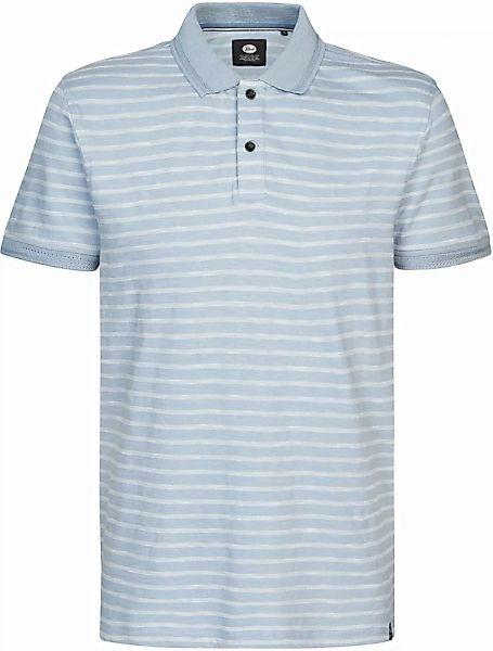 Petrol Polo Shirt Streifen Hellblau - Größe L günstig online kaufen