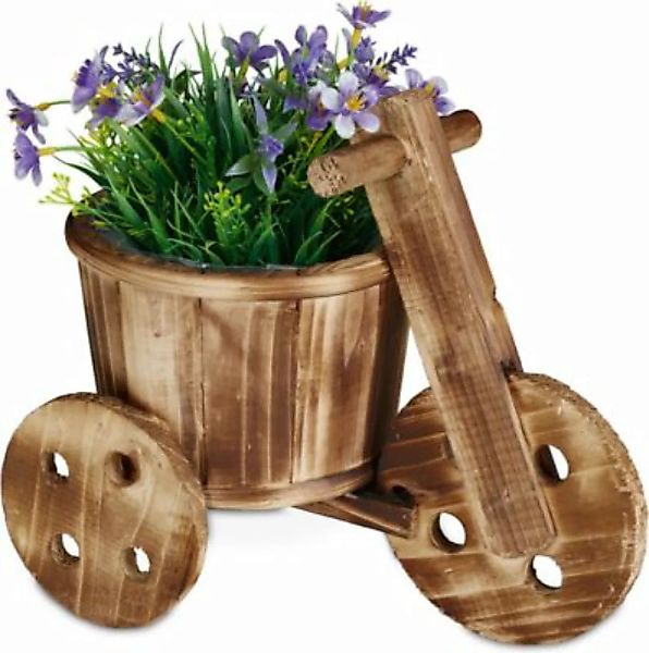 relaxdays Blumenfahrrad aus Holz natur günstig online kaufen