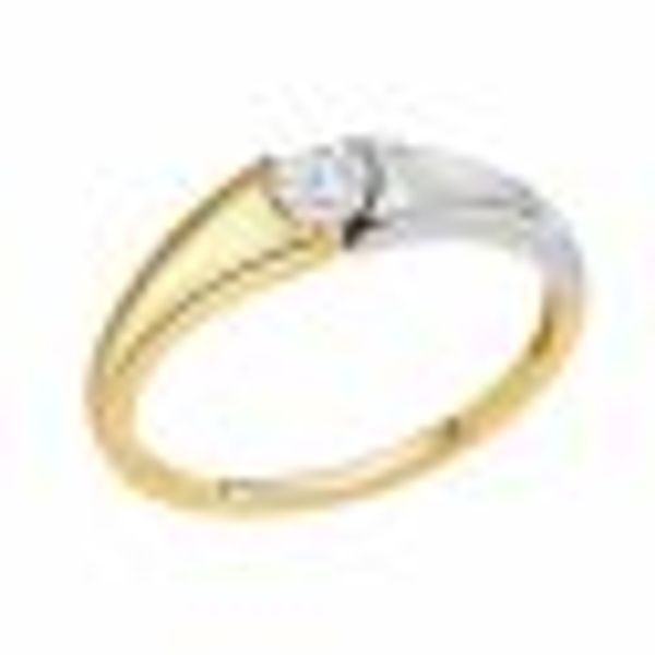 Ring 375/- Gelbgold 2farbig Zirkonia günstig online kaufen
