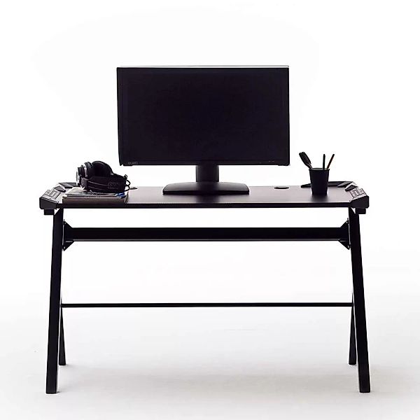 PC Schreibtisch in Schwarz LED Beleuchtung günstig online kaufen