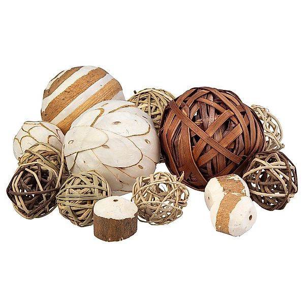 MICA Dekofigur Naturdekokugeln braun/weiß - Set günstig online kaufen