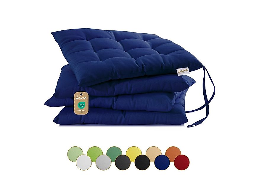 Lavea Stuhlkissen MONACO - weich gepolsterten Sitzkissen Set (4er & 8er), 4 günstig online kaufen