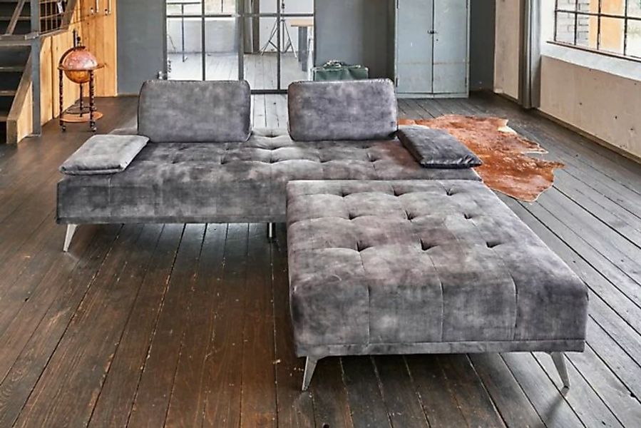 KAWOLA Schlafsofa WIOLO, Sofa Daybed Stoff mit o. ohne Hocker versch. Farbe günstig online kaufen
