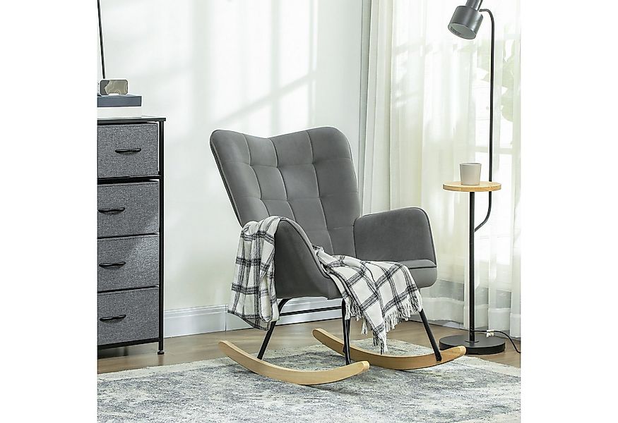 HOMCOM Schaukelstuhl Sessel Relaxsessel Wohnzimmersessel Akzentstuhl (Schau günstig online kaufen