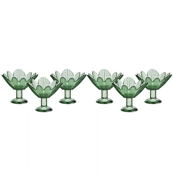 Eiscremeglas Eisbecher Eisglas Eisschale Seerose 6er-Set grün Colori Gelato günstig online kaufen