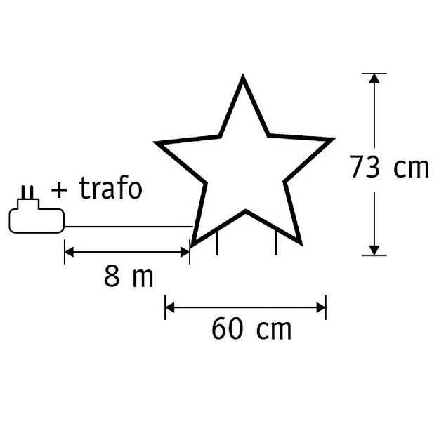 edelman LED Stern Garden d light Neon Gartenstecker schwarz, LED fest integ günstig online kaufen