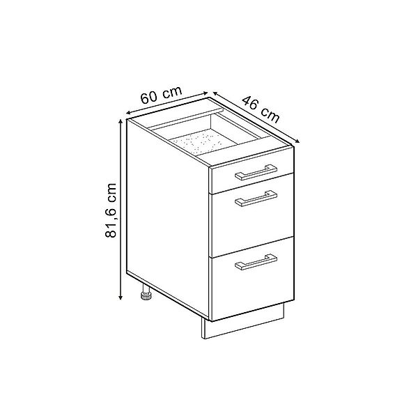 Vicco Unterschrank R-Line, Anthrazit Landhaus/Goldkraft Eiche, günstig online kaufen