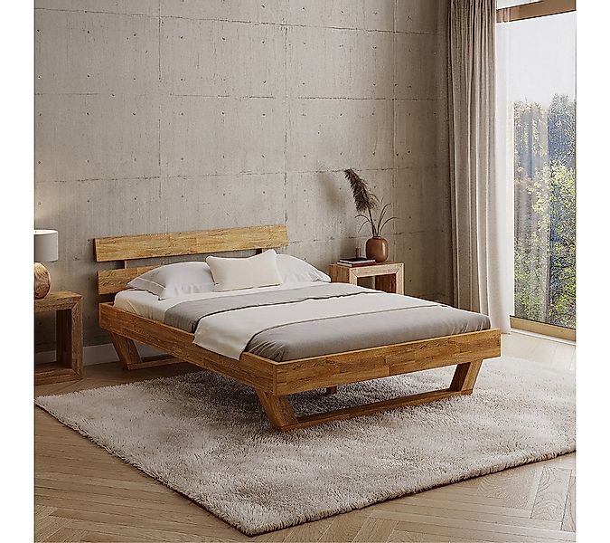 skølm Massivholzbett Nornir aus Eiche, natur geölt, verfügbar in 120/140/16 günstig online kaufen