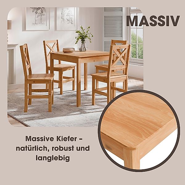 Home affaire Esstisch Malmö, Holztisch aus günstig online kaufen