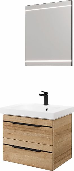 Saphir Badmöbel-Set "Balto 2-teilig Mineralmarmor-Waschtisch mit LED-Spiege günstig online kaufen