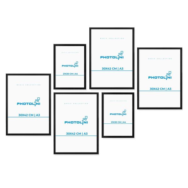 PHOTOLINI Bilderrahmen 6er Set Modern Schmal günstig online kaufen