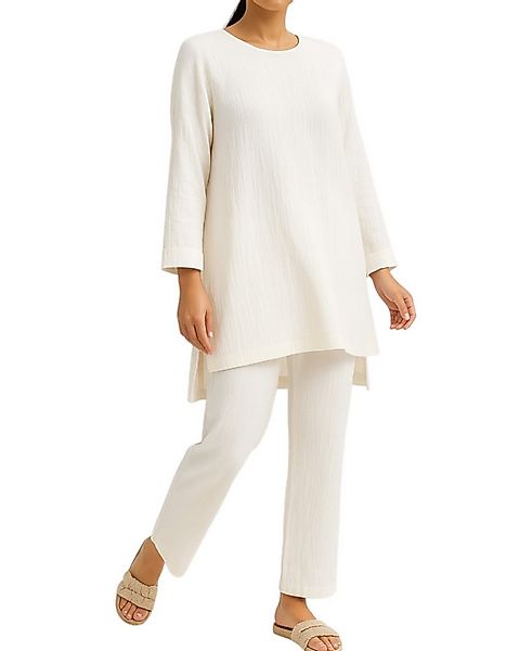 WENOR Hosenanzug Hosenanzug Tunika Set aus Musselin, 100 % Baumwolle, Modes günstig online kaufen