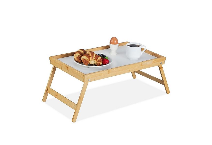 relaxdays Tabletttisch Betttablett Bambus günstig online kaufen