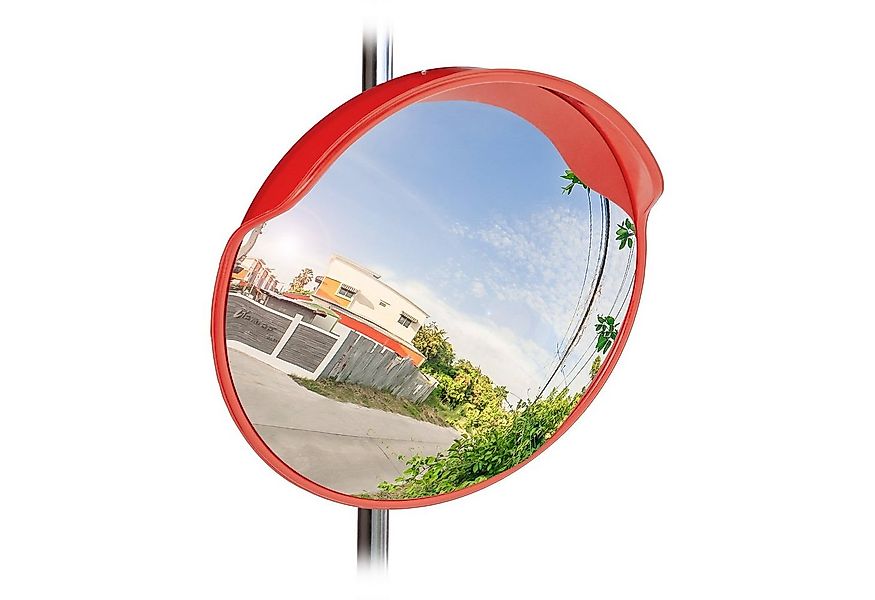 relaxdays Wandspiegel Verkehrsspiegel 60 cm rot günstig online kaufen