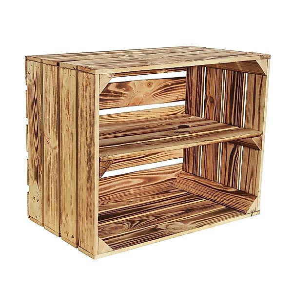 CHICCIE Holzkiste Langes Regal Geflammt 50x40x30cm - Kisten Box (1 St) günstig online kaufen