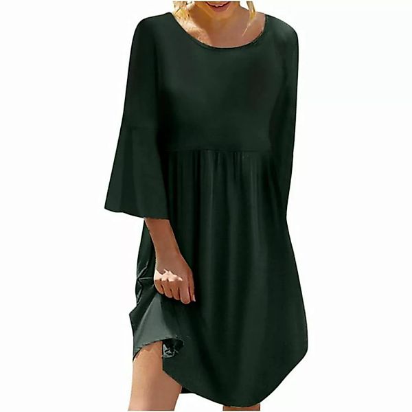 KIKI A-Linien-Kleid Kleid Damen 3/4 Arm Lang Blumenkleid Elegant A Linien K günstig online kaufen