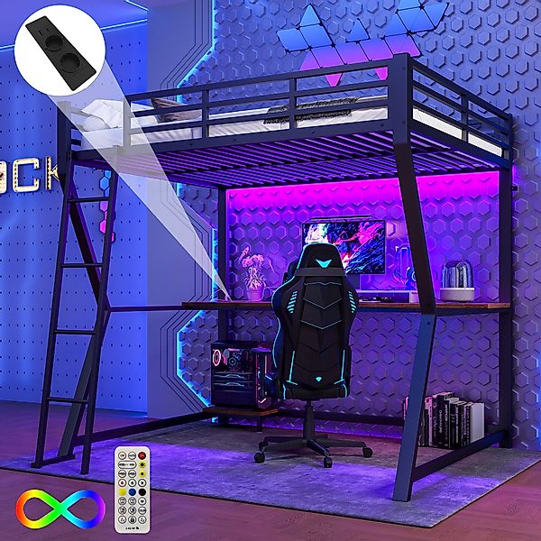 TavilaEcon Hochbett Kinderbett Jugendbett mit Ambientelicht, günstig online kaufen