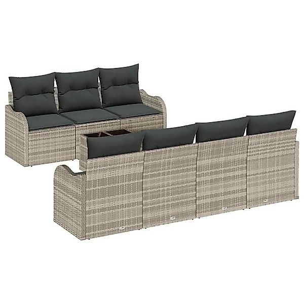vidaXL Gartensofa-set Hellgrau 55 x 55 x 37 cm Poly-Rattan 3345612 günstig online kaufen