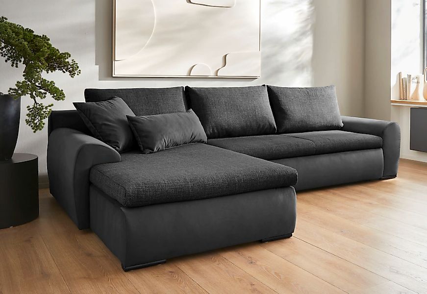 Home affaire Ecksofa "Win, L-Form, Breite 285cm" optional mit Schlaffunktio günstig online kaufen