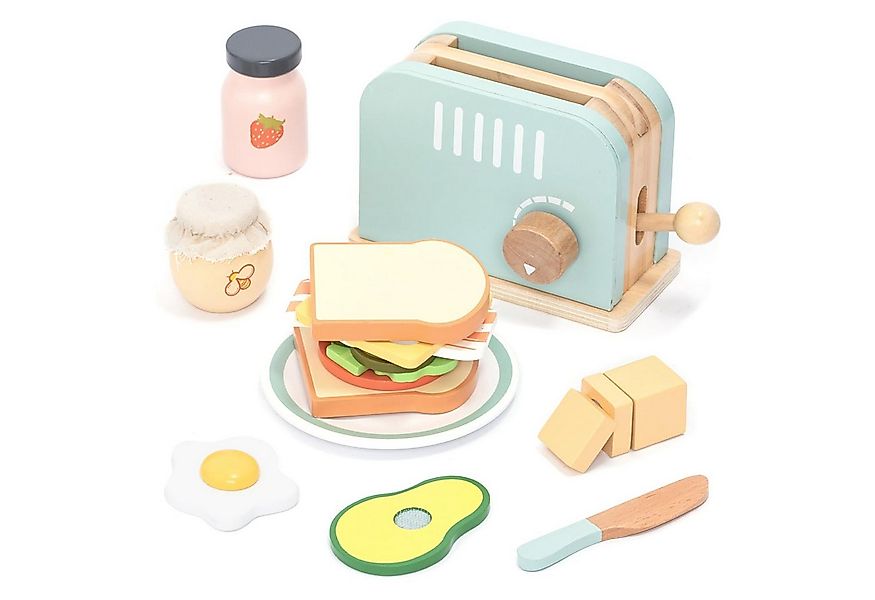 CLTYQ Spiellebensmittel Holz Toaster & Sandwich Küchenspielzeug,Montessori günstig online kaufen
