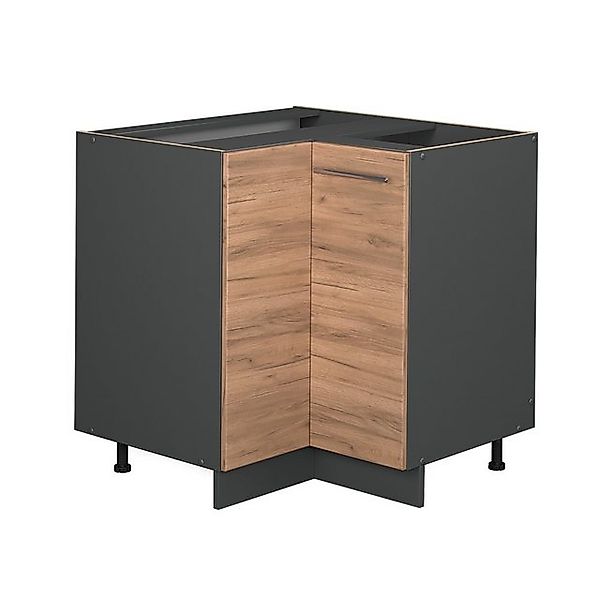 Vicco Eckunterschrank Fame-Line Goldkraft Eiche/Anthrazit 81 cm ohne Arbeit günstig online kaufen