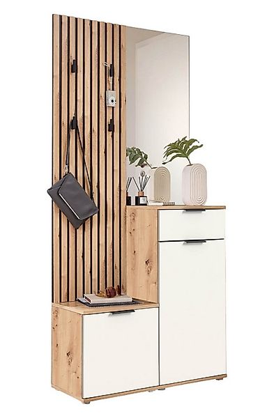moebel-dich-auf Kompaktgarderobe EASY (Paneel + Bank + Spiegel + Schuhschra günstig online kaufen