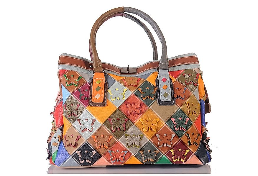 KMISSO Henkeltasche Damen Leder Patchwork Umhänge Shopper Schulter Henkel T günstig online kaufen