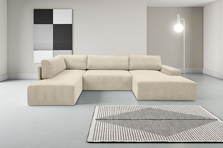 WERK2 Wohnlandschaft »Rotterdam-U, U-Form, in kuschelweichem Cord oder Brei günstig online kaufen