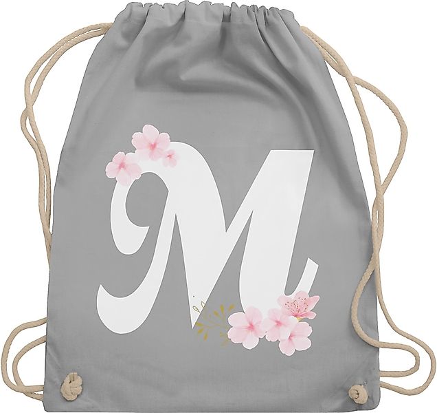 Shirtracer Turnbeutel Buchstabe M mit Kirschblüten, günstig online kaufen