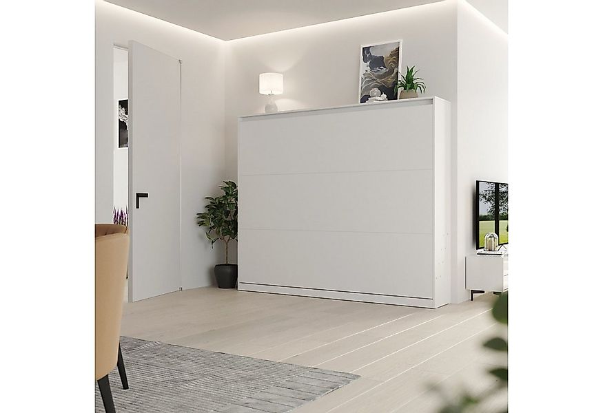 SMARTBett Schrankbett Classico 140x200 cm, 160x200 cm Horizontal Weiß Klapp günstig online kaufen