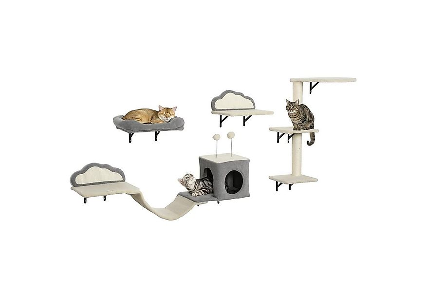 BlingBin Katzen-Kletterwand 4-teilig Kratzbaum Set mit Kratzbrett, Bett, Kr günstig online kaufen
