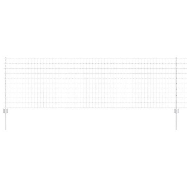vidaXL Zaun mit Pfosten Silber 0,8 x 10 m Stahl 3336154 günstig online kaufen