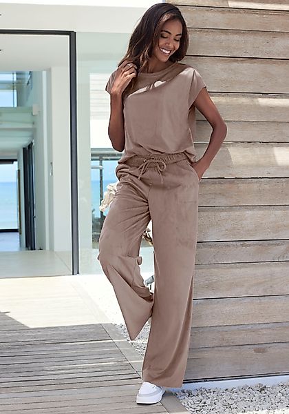 French Connection T-Shirt aus Veloursleder-Imitat mit günstig online kaufen