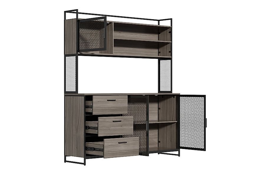 FUFU&GAGA Küchenbuffet Buffetschrank mit Arbeitsplatte und 3 Schubladen günstig online kaufen