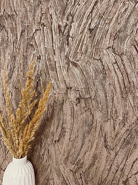 Newroom Vliestapete Alvaro Braun Tapete Mustertapete Muster,Struktur,Metall günstig online kaufen