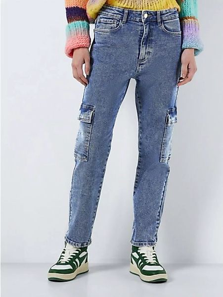 Noisy may Slim-fit-Jeans Cargo Jeans Regular Denim Hose NMMONI 6814 in Blau günstig online kaufen