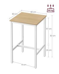 VASAGLE Bartisch Küchentisch, Stehtisch, 60 x günstig online kaufen