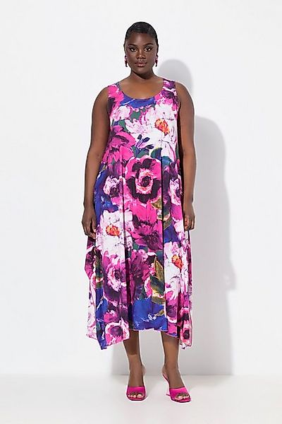 Ulla Popken Cocktailkleid Midikleid Blüten Zipfelsaum günstig online kaufen