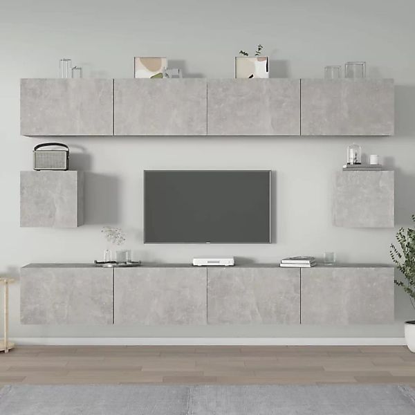 Vidaxl 6-tlg. Tv-schrank-set Betongrau Holzwerkstoff günstig online kaufen