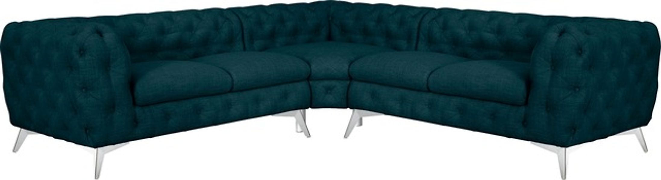 Leonique Chesterfield-Sofa »Ecksofa GLYNIS L-Form mit Wellenunterfederung, günstig online kaufen