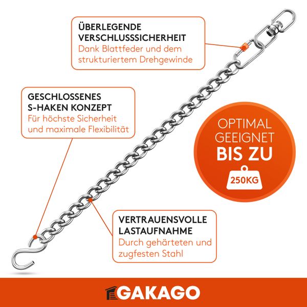 Gakago Deckenhaken Verlängerungskette, als Hängesessel Kette, günstig online kaufen