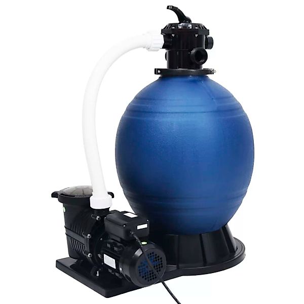 Sandfilter Mit 7-wege-ventil Und 1000 W Pumpe Blau Schwarz günstig online kaufen