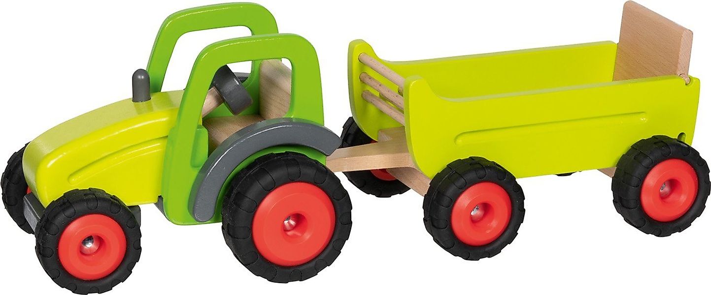 goki Spielzeug-Traktor Traktor mit Anhänger, aus massivem Buchenholz günstig online kaufen