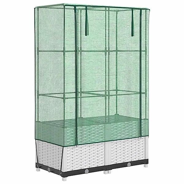 vidaXL Hochbeet mit Gewächshaus-Aufsatz Rattan-Optik 80x40x138 cm 4015842 günstig online kaufen