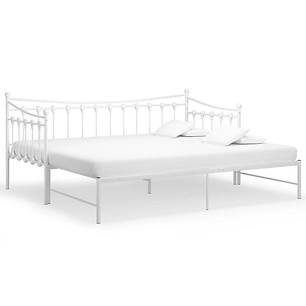 Ausziehsofa Bettgestell Weiß Metall 90x200 Cm günstig online kaufen