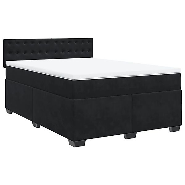 vidaXL Boxspringbett mit Matratze Schwarz 160x200 cm Samt 3288668 günstig online kaufen