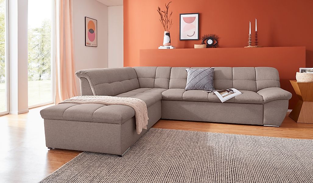 DOMO collection Ecksofa "Lagoa L-Form", wahlweise mit Bettfunktion, frei im günstig online kaufen