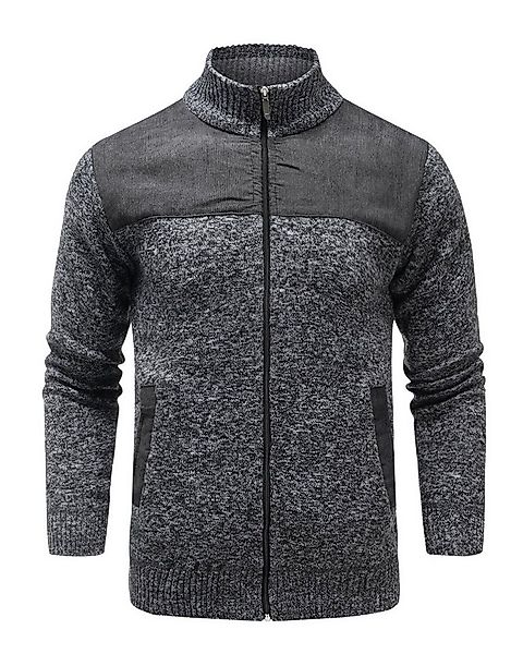 Allthemen Strickjacke mit Reißverschluss Cardigan Stehkragen Pullover Casua günstig online kaufen