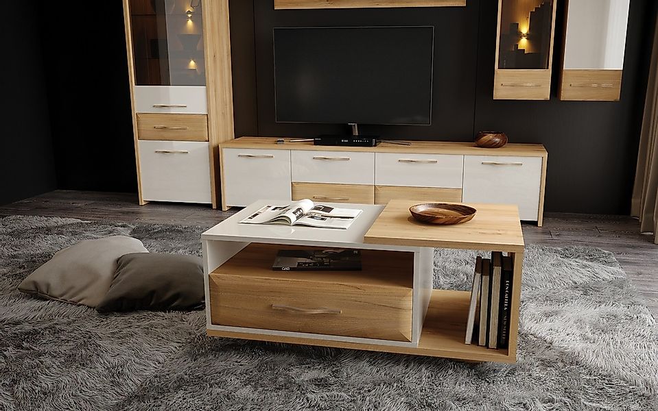 Home affaire Couchtisch »Gala«, Tischplatte in Beigeton UV-lackiert kratzfe günstig online kaufen