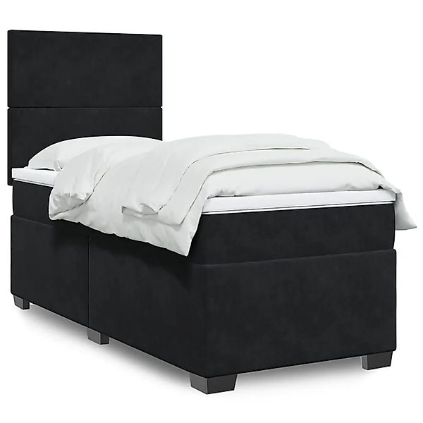 vidaXL Boxspringbett mit Matratze Schwarz 90x200 cm Samt 3293106 günstig online kaufen